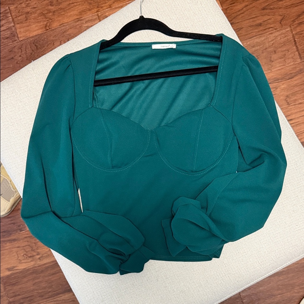 Timing Teal Blouse